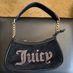 Juicy Couture Black Shoulder Bag with Gold Chain